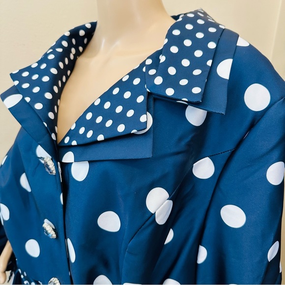 Beautiful Navy Polka Dot dress by Tally Taylor Sz 24W - Picture 11 of 11